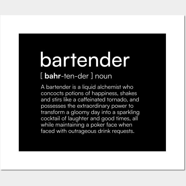 Bartender definition Wall Art by Merchgard